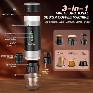 Wholesale Portable Espresso <b>Machine</b> with Removeable Battery Easy Carry LED Display Mini Capsule Maker for Travel Camping OEM Log - Product Image 4