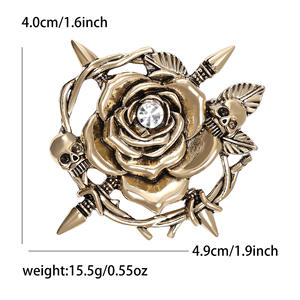 Special Rose Flower Brooch Female Drip Oil Alloy Corsage Diamond Wedding Engagement Eco-friendly Plating Brooch <b>Pins</b> - Product Image 4