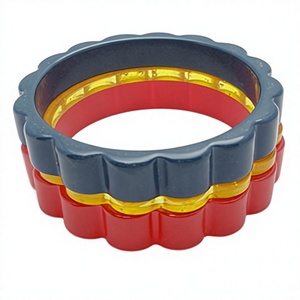 New best Quality Resin <b>Bangle</b> Stylish Design Mold Round Circular Shape Artistic DIY Casting Craft Red Yellow Blue Pattern Woman - Product Image 1