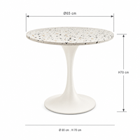 Table de café ronde en terrazzo avec piétement évasé, table à manger, table d'appoint pour restaurant et maison, fabrication OEM ODM