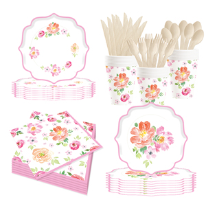 Platos de Papel Florales DAMAI, Platos Desechables con Diseño Floral para Fiestas, Bodas, Despedidas de Soltera, Té, Cumpleaños - Product Image 5