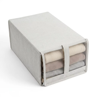 Organisateur de rangement pliable en tissu 22*34*16cm, mélange de coton, boîte de rangement pour placard avec maille visible pour vêtements, chaussettes, chaussures