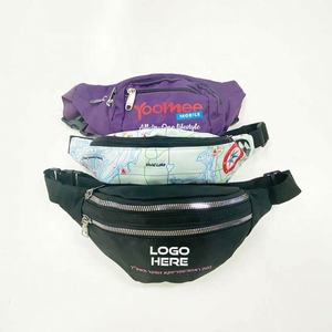 Offre Spéciale Sac banane avec logo personnalisé Design en polyester brodé multicolore avec ceinture réglable et fermeture à glissière - Product Image 1