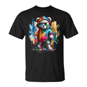 T-shirt coloré avec motif ours en peluche, Cool Bears, Hip Hop, Streetwear - Product Image 1