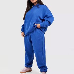 Ensemble de survêtement décontracté en tricot uni pour femmes, sweat-shirt et pantalon d'hiver, 2 pièces - Product Image 6