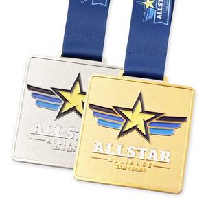 Medalla de premio de ganador de graduación en blanco de aleación de zinc personalizada Medalla de Grillo y alegría con cintas - Product Image 3