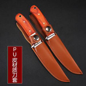Cuchillo pequeño mongol, cuchillo de acero inoxidable, cuchillo para exteriores, cuchillo para carne, cuchillo para barbacoa, con funda de cuero, afilado - Product Image 4