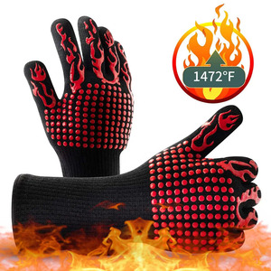 <span class=keywords><strong>Gants</strong></span> de barbecue personnalisés avec logo, en silicone antidérapant, résistants à la chaleur, longs <span class=keywords><strong>gants</strong></span> de cuisine pour barbecue - Product Image 1