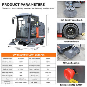 Máquina barredora comercial totalmente cerrada para limpieza de caminos escolares, elimina hojas caídas, polvo y suciedad, vehículo barredor de pisos - Product Image 6