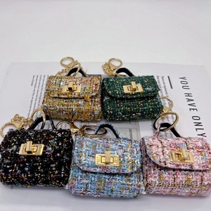 Women Bag Earphone Bag Accessories Car Keychain Cute Metalashion Bag Pendant High End Leather