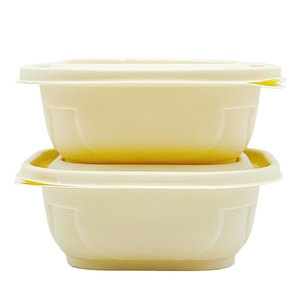 Tazón Cuadrado de Almidón de Maíz Ecológico y Económico con Tapa, Desechable y Biodegradable - Product Image 6