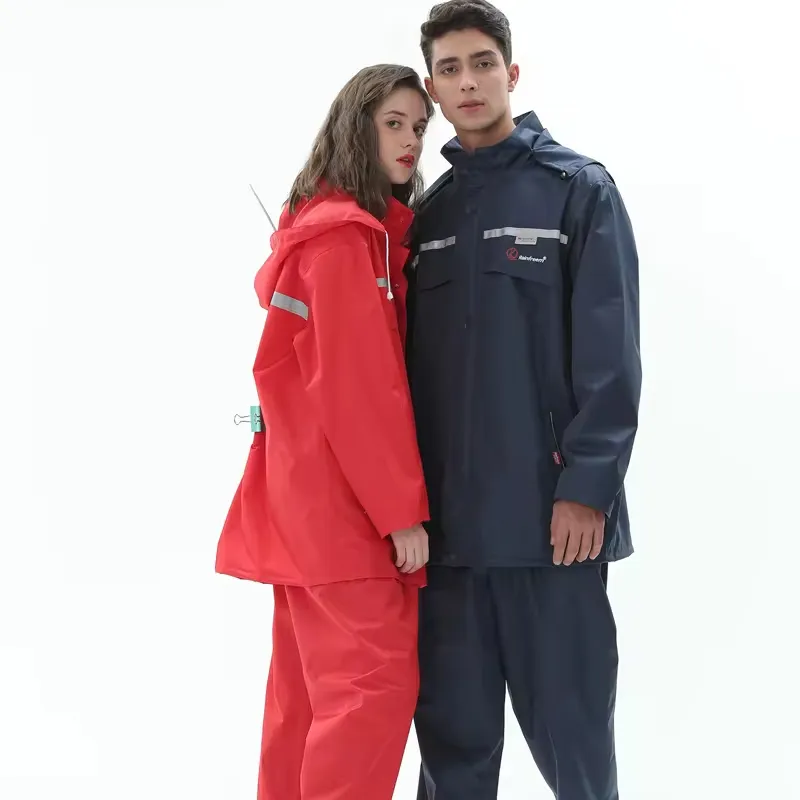 Wholesale man and woman Fashion raincoat Polyester Jacket Suit Raincoat Hooded