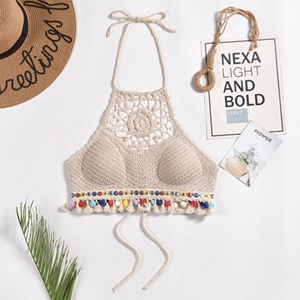 <strong>Festival</strong> Outfit Crochet Bandeau <strong>Top</strong> Bohemian Beach Cover up Handmade Knitted Bralette Summer Vacation Swim <strong>Top</strong> - Product Image 2