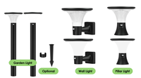 Lampe solaire à pilier IP65 avec capteur et télécommande 3000K 4000K 6000K tout-en-un pour éclairage extérieur de colonnes de jardin