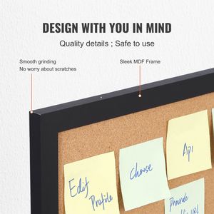 DB Wholesale Double-Sided Cork <b>Board</b> 24 X 18 Inches Message <b>Board</b> With Frame And Pushpins - Product Image 6