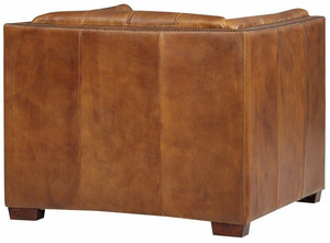 Sillón de Madera Resistente con Tapicería de Cuero, Acolchado Suave y Cómodo, Silla Clásica Elegante para Sala de Estar - Product Image 6