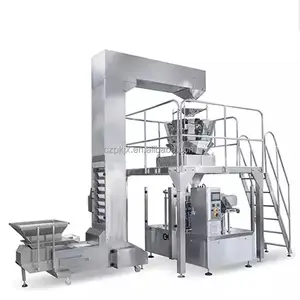 Commercial Vertical Multi-Heads Weigher Automatic Pillow Microwave Popcorn Filling Sealing Packaging Machine For Roll Film