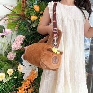 Bán Buôn Dễ Thương Capybara Khâu Mềm Sang Trọng Ba Lô Trẻ Em Của Phim Hoạt Hình Nhân Vật Nhồi Bông Túi Xách Túi Cho Quà Tặng - Product Image 4