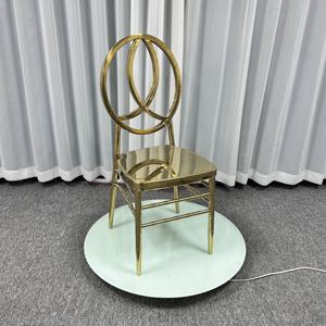 Sillas de Banquete Apilables de Hierro Dorado Brillante para Bodas al Aire Libre, Precio de Fábrica, Decoración para Fiestas Phoenix - Product Image 2