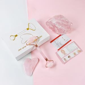 Rouleau <span class=keywords><strong>de</strong></span> <span class=keywords><strong>jade</strong></span> naturel Gua Sha, <span class=keywords><strong>pierre</strong></span> anti-âge pour le visage, massage, ensemble <span class=keywords><strong>de</strong></span> rouleaux <span class=keywords><strong>de</strong></span> <span class=keywords><strong>jade</strong></span> en quartz rose - Product Image 5