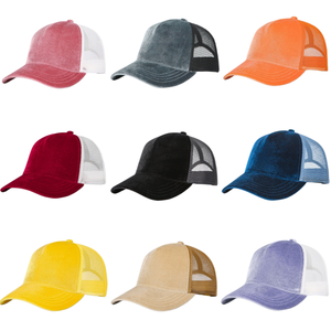 Gorra de malla de 5 paneles OEM ODM con logotipo personalizado, gorra de camionero con visera curva de felpa, gorra de béisbol de terciopelo para hombres y mujeres - Product Image 3