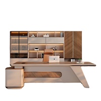 Meubles de bureau de luxe, chaise de bureau pivotante à dossier haut pour patron, table de direction pour président, PDG, style traditionnel