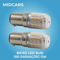 Ampoule LED universelle BA15D 110V 220V 240V à double baïonnette T4 pour lustre suspendu, lampe de lecture de bureau, non dimmable