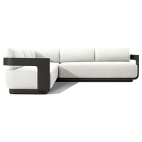 Ensemble de canapés d'extérieur en alliage d'aluminium couleur café personnalisé, mobilier de jardin, ensemble de canapés de jardin en métal imperméable pour hôtel et cour