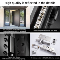 Puerta de Entrada Pivotante Exterior Personalizada, Puerta Principal de Seguridad de Aluminio y Madera para Villas Grandes, Resistente