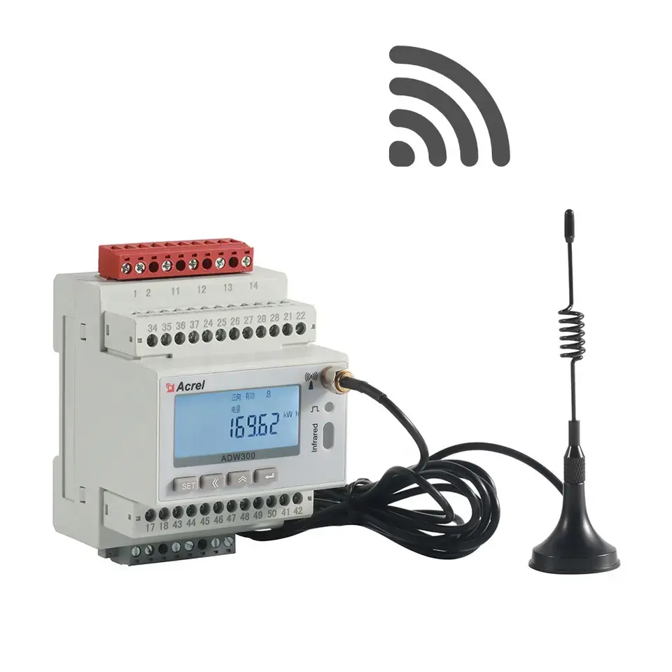 Acrel ADW300-WF monitor de energia trifásico para sistema iot medidor de energia wi-fi medidor de corrente ac inteligente