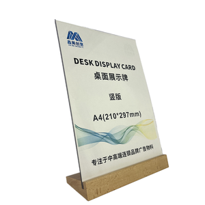 Wood Base Acrylic Stand Acrylic Sign Standing Sign Poster Acrylic Greeting <strong>Card</strong> Display Wooden Base <strong>Table</strong> <strong>Card</strong> - Product Image 3