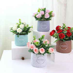 Nordic Style Home Interior Deco Artificial Table Flower Simulation Plant Bonsai <b>Ornaments</b> Flower Mini Bonsai Flower Pot - Product Image 1