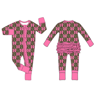 Baju tidur anak perempuan ritsleting bambu Ruffle Zippy Romper CPC mencapai CE bersertifikat piyama anak-anak pakaian tidur - Product Image 4