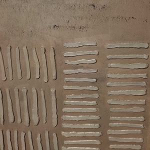 Cuadro Abstracto de Líneas Geométricas Marrones sobre Lienzo, Arte de Pared en Gris-Taupe, Pintura Acrílica para Hogar, Hotel, Galería, Decoración de Interiores - Product Image 6