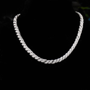 Light Luxury Fashion <b>Cross</b>-Border for Bestseller Full Zirconia Copper Pipe-Shaped <b>Chain</b> Necklace - Product Image 4