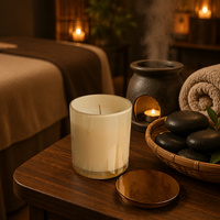 Bougie de massage à l'huile aromatique artisanale moderne et durable en cire de soja pour les soirées romantiques et les vacances