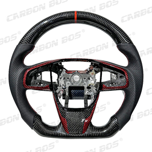 Volante de Fibra de Carbono Personalizado para <span class=keywords><strong>Honda</strong></span> Civic 10ª Gen. y <span class=keywords><strong>CRV</strong></span> 5ª Gen., Negro, Estilo Racing, Piezas Modificadas, Envío Directo - Product Image 1