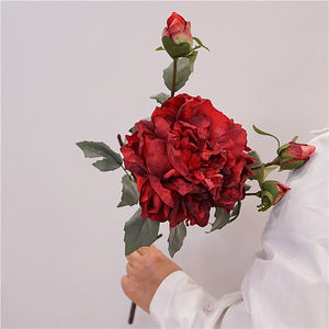 Haute qualité soie pivoine fleur fleur artificielle 4 têtes fausse pivoine soie pour mariage maison couloir décor simulé pivoine fleur - Product Image 6