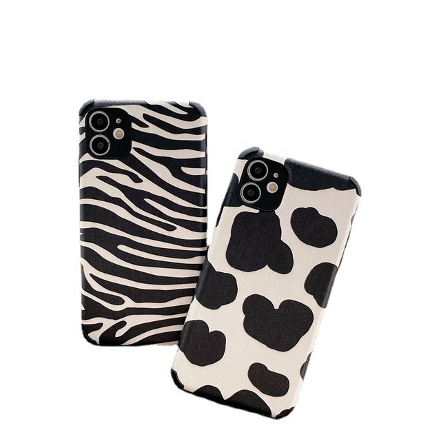 For iPhone 16 Zebra Phone Case for Iphone 15 14 IMD Air Bags Cow Design Printed Shockproof Cases Cover