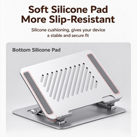 360 ° Support d'ordinateur portable rotatif en alliage d'aluminium, pliable, réglable en hauteur, support de bureau pour ordinateur portable et tablette