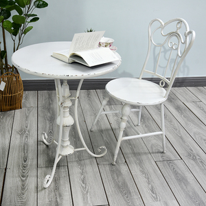 Innova European Style Farmhouse Retro White Round Metal Cottage tavolino per eventi di banchetti di nozze - Product Image 5