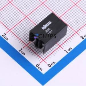 2086-3202 Spring Terminal Block Through hole Component (THT),P=5mm Connector 1x2P 5mm Black Through Hole - Product Image 1