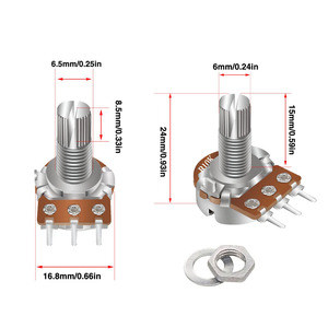 Wh148 b1k đơn tuyến tính Loại <span class=keywords><strong>B</strong></span> chiết Kit 200pcs Nut Washer-5K 10K 20K 50K 100k 1M ohm rotarty chiết rheostats - Product Image 4