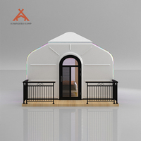 Kawagebo Kamp (KK) 6.2m X 3.9m X 3m Style Cabine 24.18 ㎡   Maison préfabriquée géodésique d'extérieur en polystyrène PC, type Star Room carré