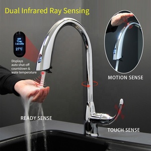 Otomatik sensör fotoselli tek delik havza musluk Modern sıcak soğuk su mikser seramik mutfak banyo kullanımı için fabrika fiyat - Product Image 2