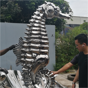 Escultura de Fuente de Caballito de Mar de Fibra de Vidrio para Exteriores - Product Image 6