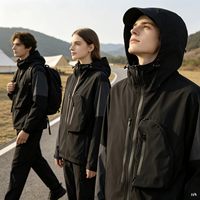Veste coupe-vent épaisse pour homme, coupe oversize à épaules tombantes, broderie personnalisée, coupe-vent quotidien réactif à l'eau