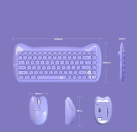 BT 3.0 çift modlu klavye kablosuz kedi Pet karikatür ofis 84-key Mini klavye windows ve IOS dizüstü bilgisayarlar için uygun