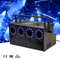WEDOSTAGE Machine à fumée à bulles LED sans fil électrique 1500W 4 voies RGBW 48x3W avec télécommande 8 canaux DMX Effets spéciaux SFX Réservoir 1,2L