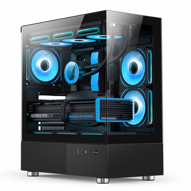 Popular Design ATX Gaming Computer Cases & Towers PC Gaming Case for Desktop USB3.0 With Tempered Glass Panel